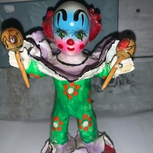 2 made in Mexico papier-mâché clowns